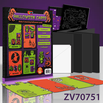 ZV70751 Set 4 halloween cards