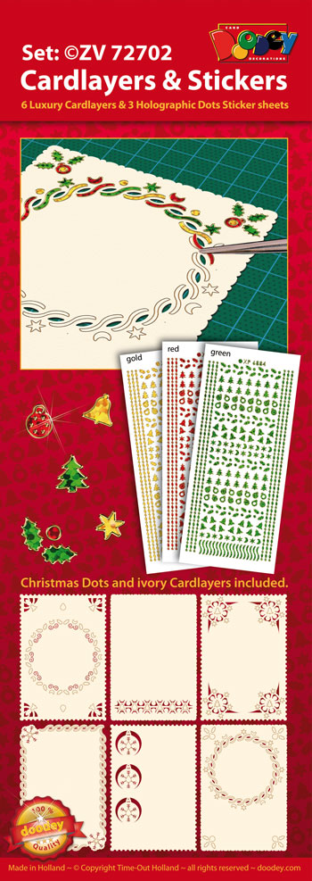 ZV72702 Set Christmas cardlayers and Holographic Sticker dots