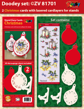 ZV81701 Set 2 Stand-Easy Christmas cards bauble