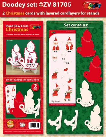 ZV81705 Set 2 Stand-Easy Christmas cards candle
