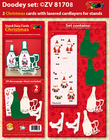 ZV81708 Set 2 Stand-Easy Christmas cards champagne