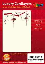 BPC5612 Luxury card layer A6 oriental branche and lampions