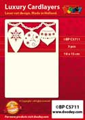 BPC5711 Luxury card layer A6 3 christmas baubles