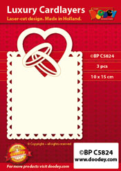 BPC5824 Luxury card layer A6 wedding rings hearth