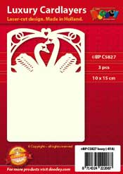 BPC5827 Luxury card layer A6 wedding swans