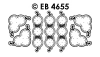EB4655 embroidery sticker corner border 3 circles
