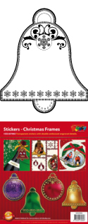 GS657002 > Scrapbook stickers Christmas frames bell and bauble