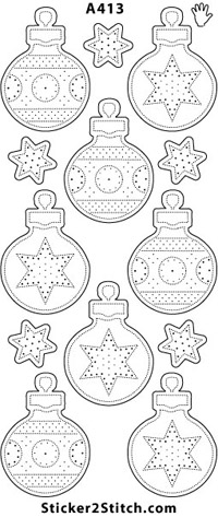 A413 embroidery sticker christmas bauble