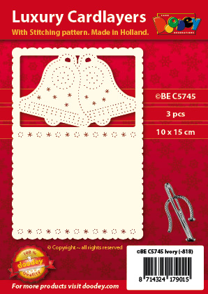 BEC5745 Luxury card layer stitch A6 layer bells