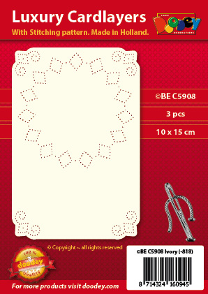 BEC5908 Luxury card layer stitch A6 layer circle with ornament