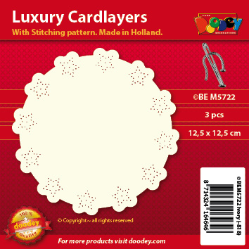 BEM5722 Luxury card layer stitch 12,5 x 12,5 cm circle/star