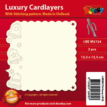 BEM5724 Luxury card layer stitch 12,5 x 12,5 cm bells