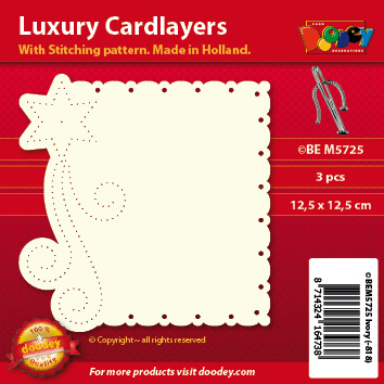 BEM5725 Luxury card layer stitch 12,5 x 12,5 cm star