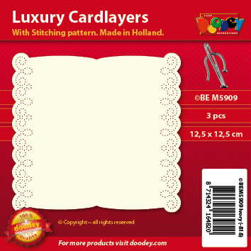 BEM5909 Luxury card layer stitch 12,5 x 12,5 cm elegant