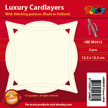 BEM5912 Luxury card layer stitch 12,5 x 12,5 cm square / circle