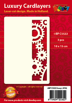 BPC5522 Luxury card layer A6 gears and cogwheels