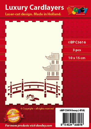 BPC5616 Luxury card layer A6 oriental garden bridge