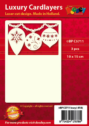 BPC5711 Luxury card layer A6 3 christmas baubles