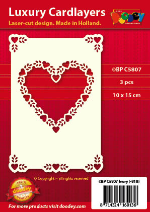 BPC5807 Luxury card layer A6 heart with corners