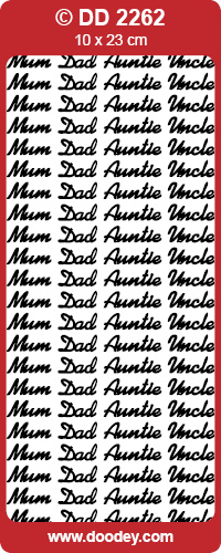 DD2262 Mum/ Dad/ Auntie/ Uncle