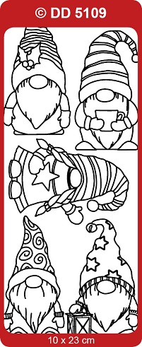 DD5109 Peel-Off Sticker Gnomes Christmas