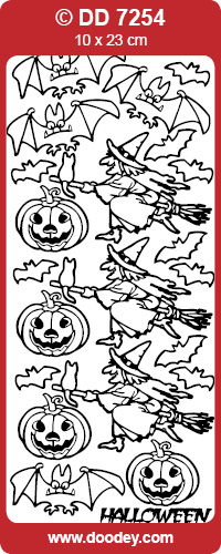 DD7254 Halloween Witch/ Pumpkin/ Bats