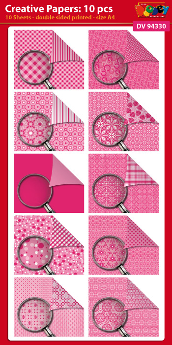 DV94330 Creative papers: 10 sheets double sided patterned papers A4