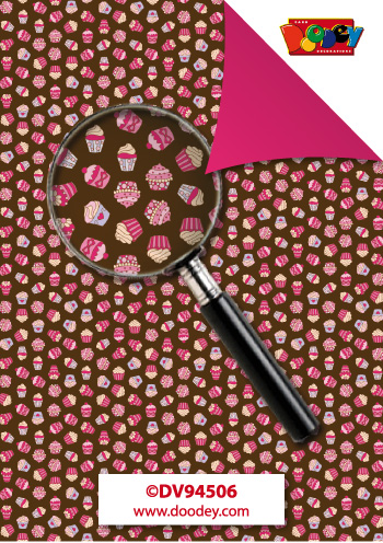 DV94506 Background paper cupcake brown and pink