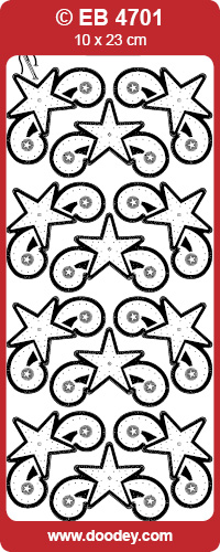 EB4701 embroidery sticker star corner