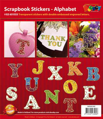 GS651553 Scrapbook stickers ABC floral Initials