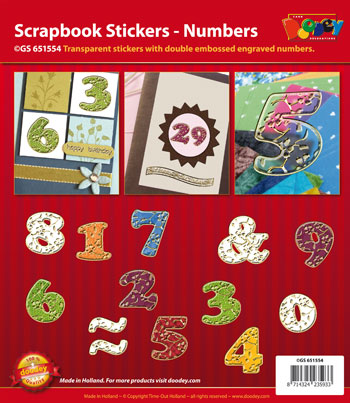 GS651554 Scrapbook stickers ABC floral Numbers