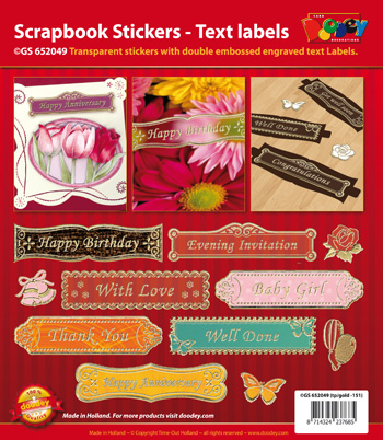 GS652049 Scrapbook stickers English text