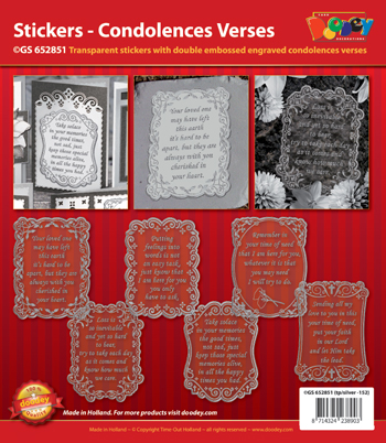 GS652851 Scrapbook stickers Condoleances Verses