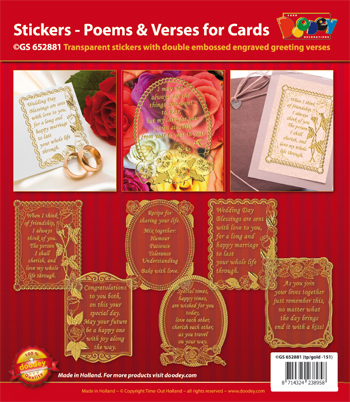 GS652881 Scrapbook stickers Poems and Verses for Cards