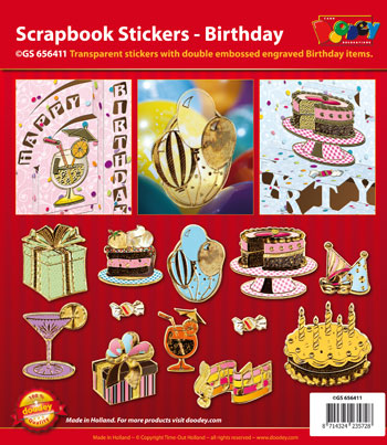 GS656411 Scrapbook stickers Birthday
