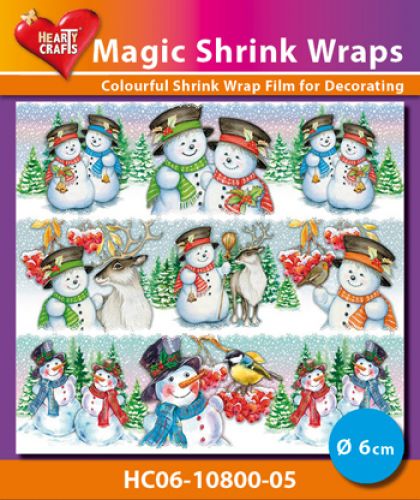 HC06-10800-05 Magic Shrink Wraps, Snowmen ( 6 cm)
