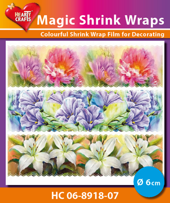 HC06-8918-07 Magic Shrink Wraps, Painted Flowers (⌀ 6 cm)