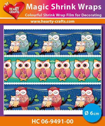HC06-9491-00 Magic Shrink Wraps, Owls (⌀ 6 cm)