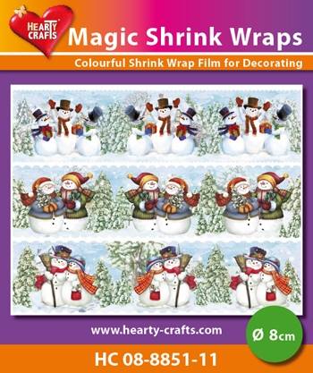 HC08-8851-11 Magic Shrink Wraps, Snowmen (2) (⌀ 8 cm)