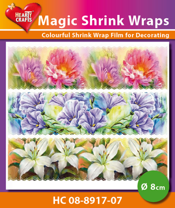 HC08-8917-07 Magic Shrink Wraps, Painted Flowers (⌀ 8 cm)