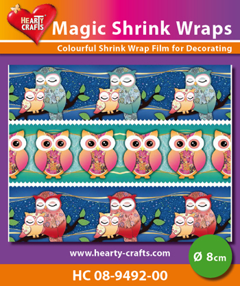 HC08-9492-00 Magic Shrink Wraps, Owls (⌀ 8 cm)