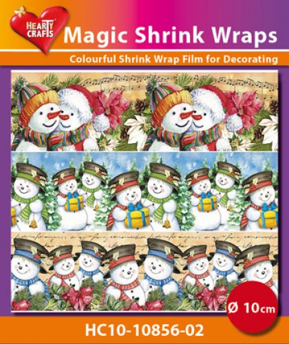 HC10-10856-02 Magic Shrink Wraps, Snowmen ( 10 cm)