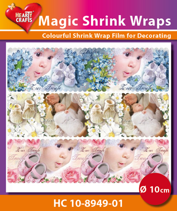 HC10-8949-01 Magic Shrink Wraps, Zur Taufe (⌀ 10 cm)