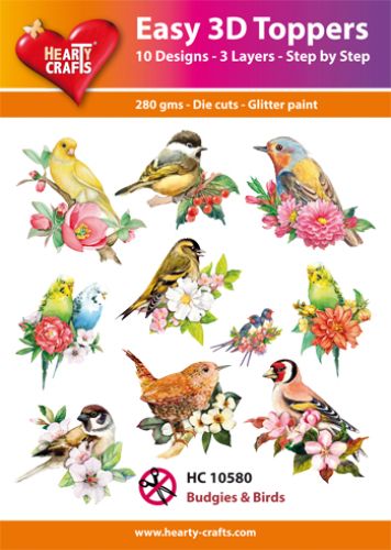 HC10580 Easy 3D-Toppers Budgies & Birds