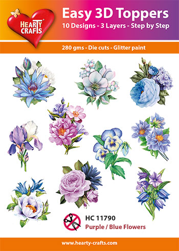 HC11790 Easy 3D-Toppers Purple/Blue Flowers