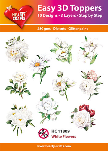 HC11809 Easy 3D-Toppers White Flowers
