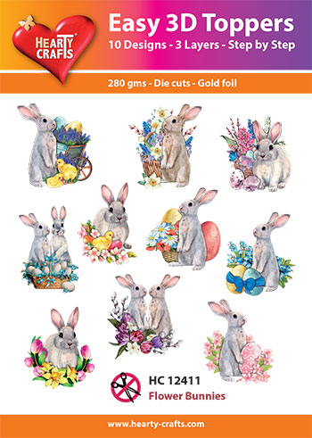 HC12411 Easy 3D-Toppers Flower Bunnies