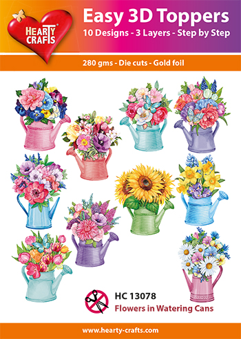 HC13078 Easy 3D-Toppers Flowers in Watering Can