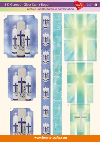 HC650507 3D-Glossy Die-cut sheets - Church related design