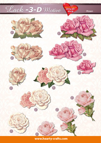 HC759001 Decoupage sheets Roses/ lacquer